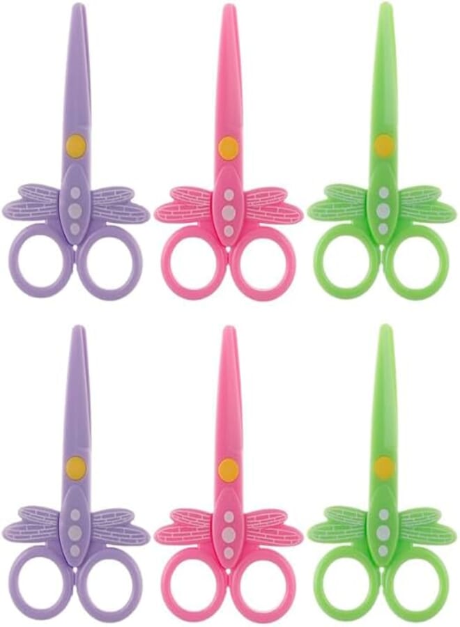 3A 7016-6 Plastic Office Scissors Set Of 6 Pieces - Multi Color
